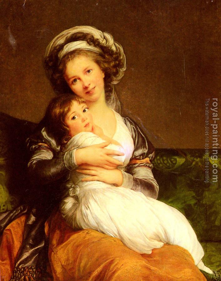 Louise Elisabeth Vigee Le Brun : Mrs Vigee-Lebrun and her daughter, Jeanne Lucie Louise
